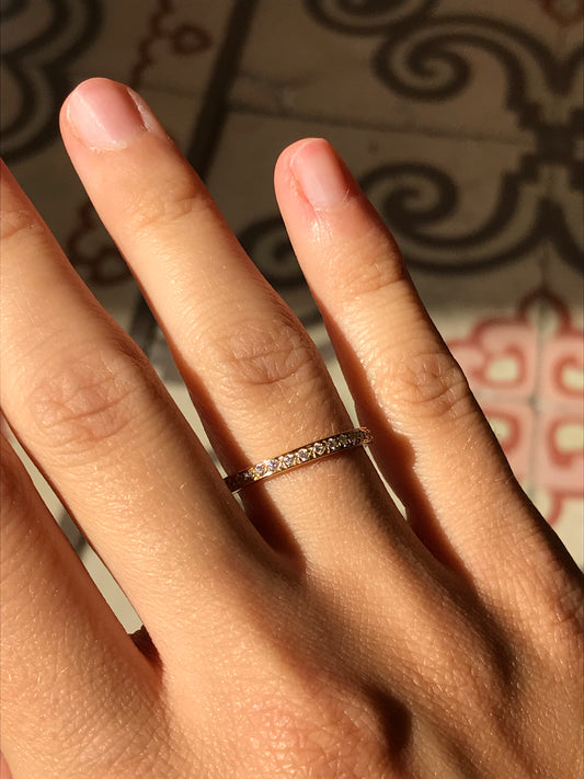 Anillo de compromiso de oro 18k y diamantes