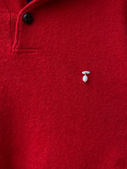 Pin de plata y perla