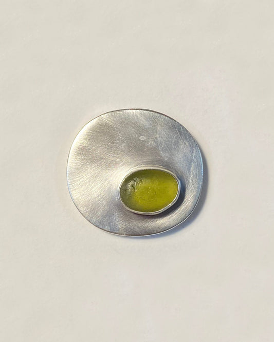 Anillo de plata con cristal del mar