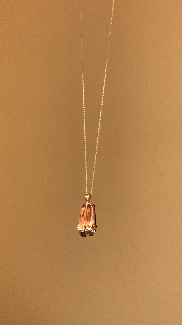 18k rose gold ballerina pendant