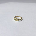 18k gold ring with amethyst and emeralds