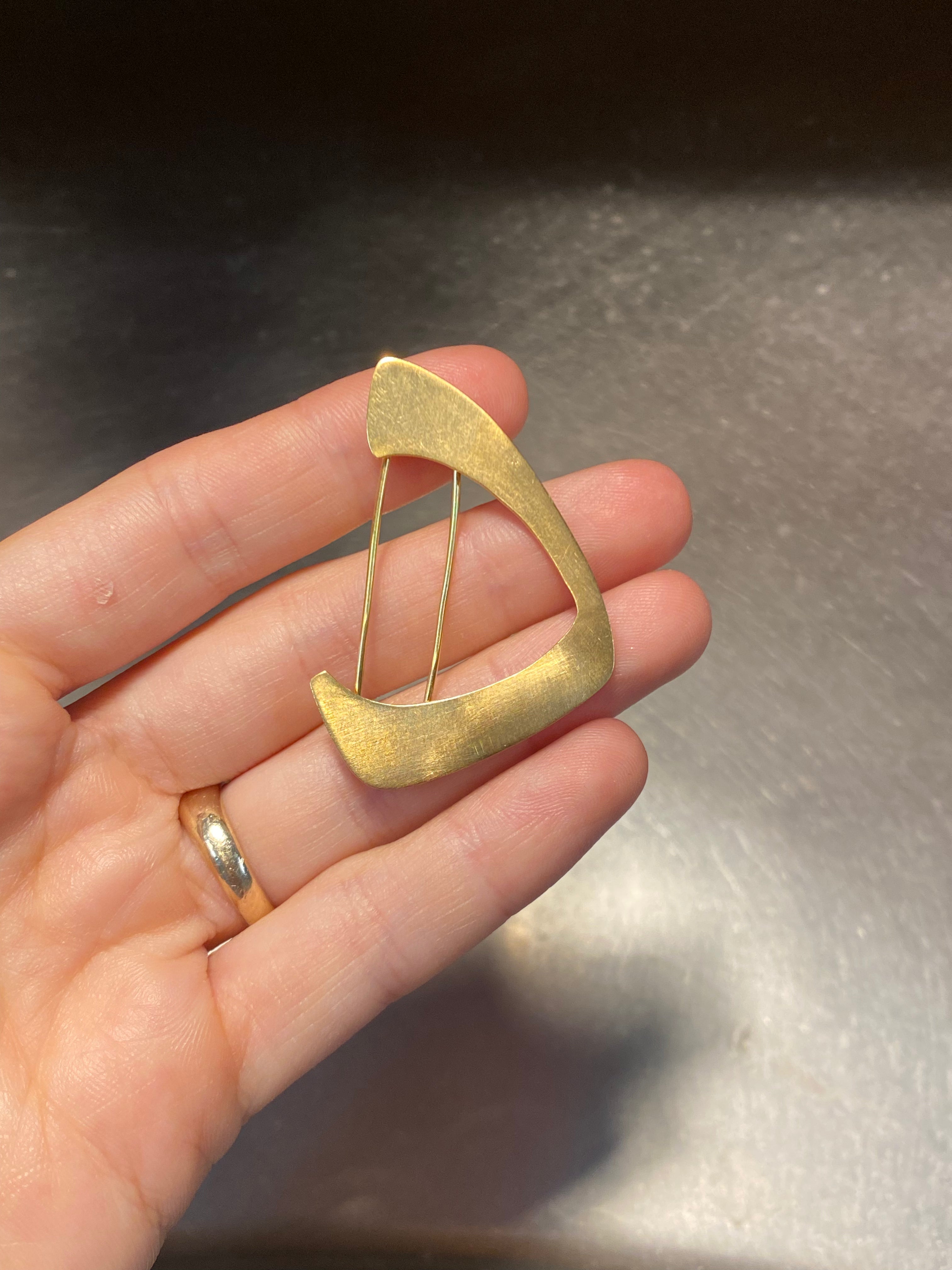 Gold-plated silver brooch