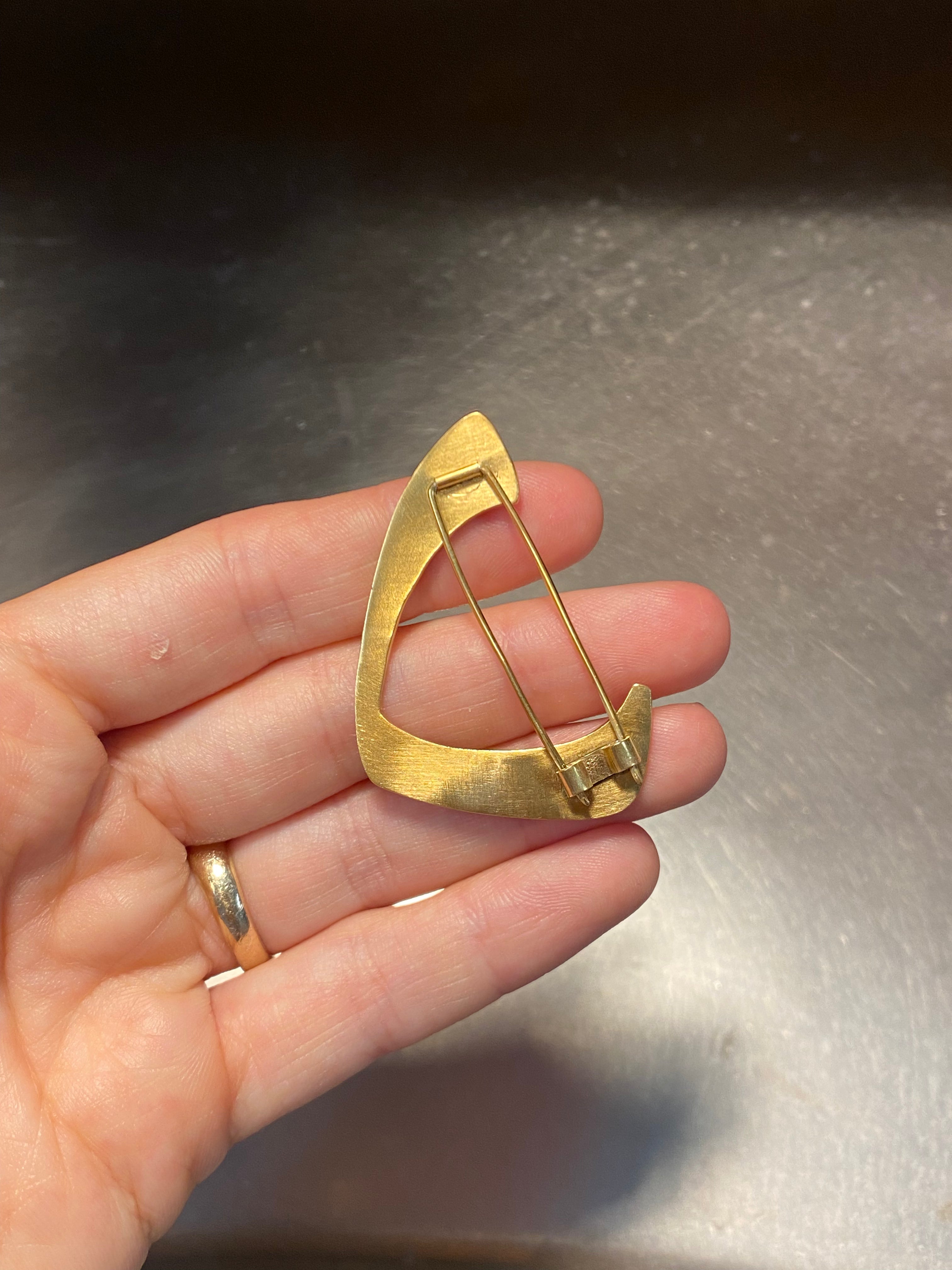 Gold-plated silver brooch