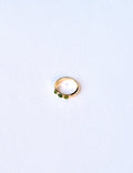 9k gold ring with 3 emeralds