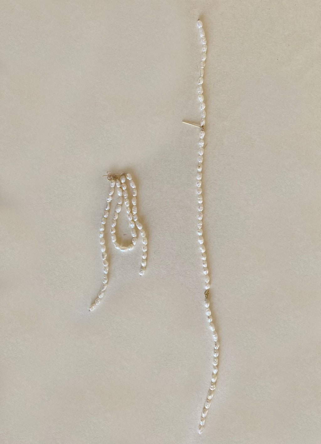 Baroque pearl thread earrings