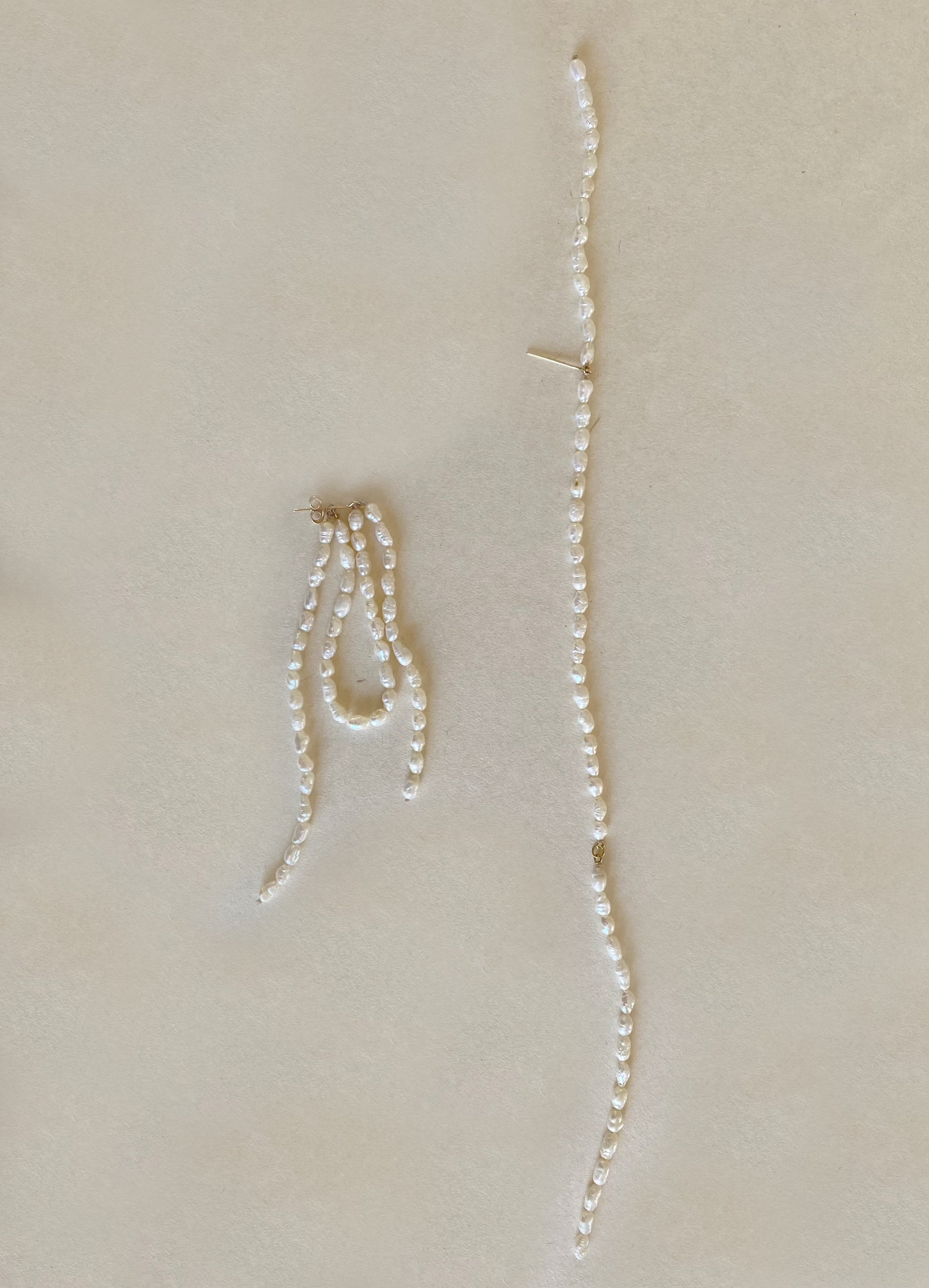 Baroque pearl thread earrings