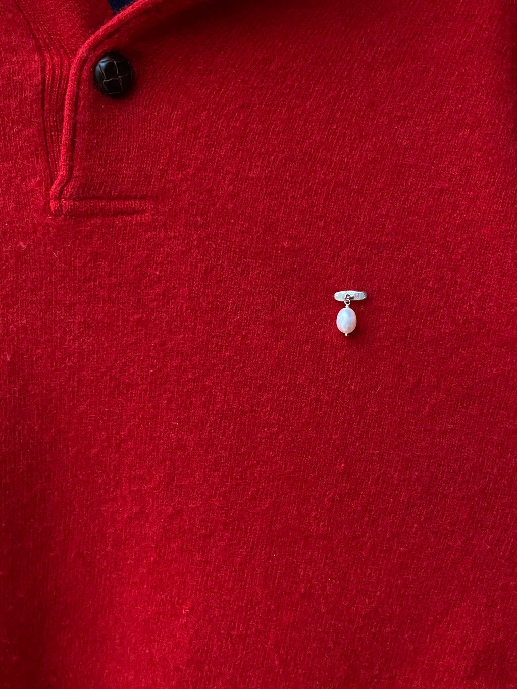 Silver and pearl pin