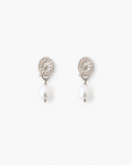 Pendientes de plata con perlas cultivadas. foto detalle.