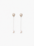 Pendientes de plata con perlas cultivadas. Foto detalle.