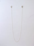 Pendiente collar dos en uno en plata. foto detalle.